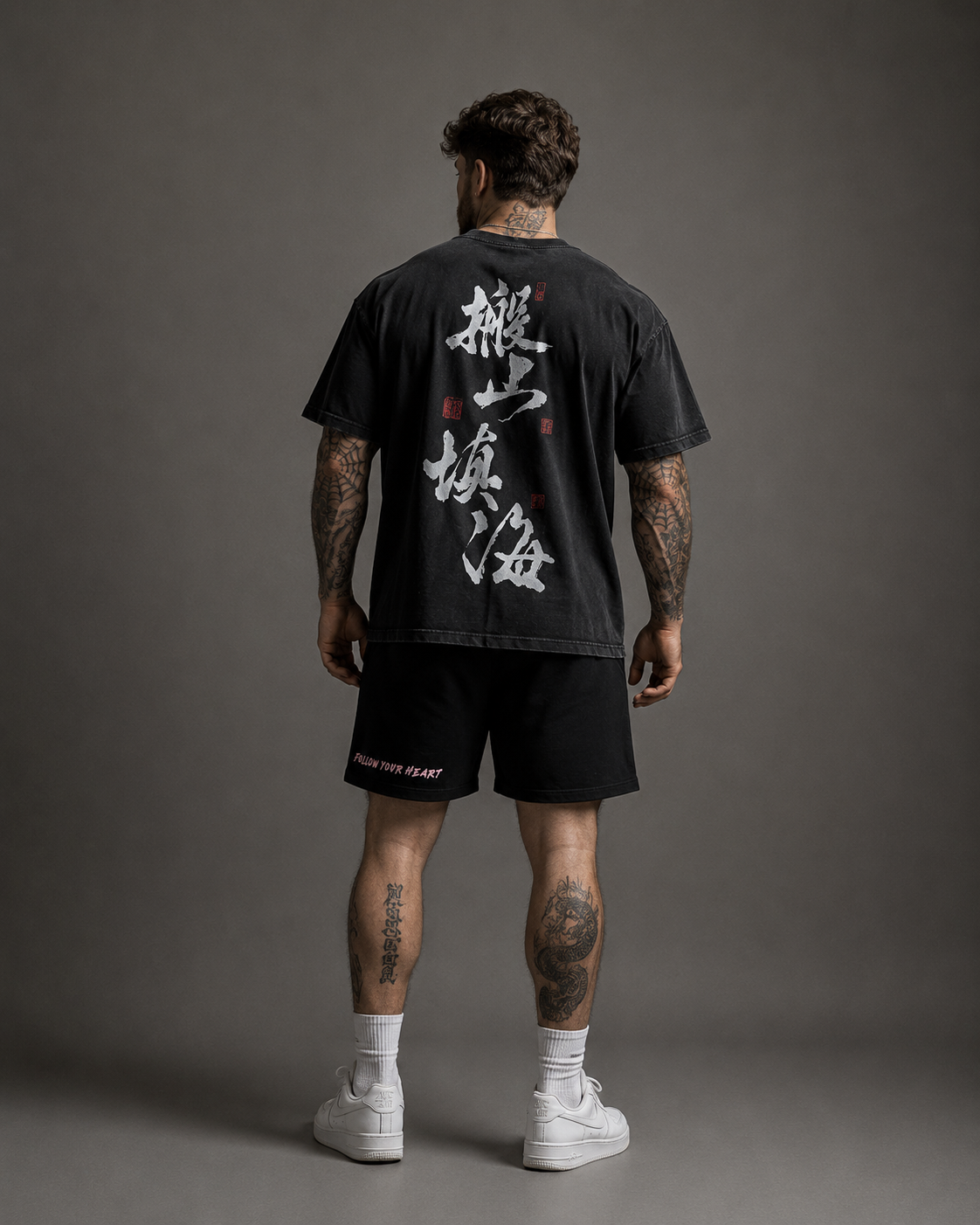 "战魂“ "Warrior Spirit" Tee - Vintage Black - Project 717